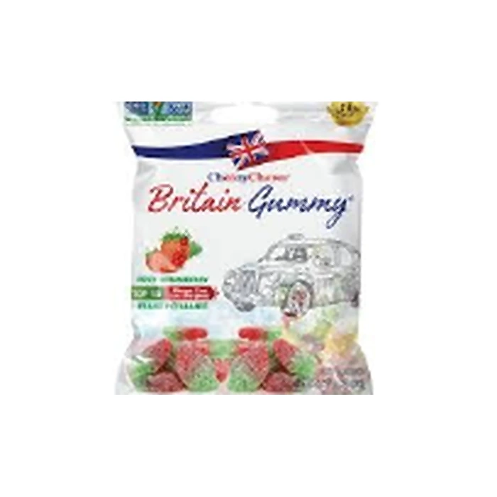 BRITAIN GUMMY FIZZY STRAWBERRY 80G CASE 48