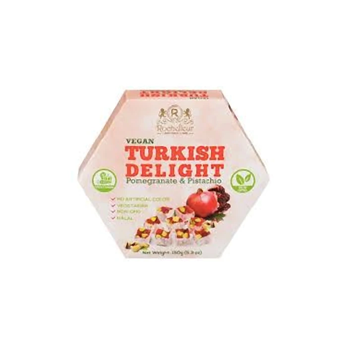 TURKISH DELIGHT VEGAN TURKISH DELIGHT POMEGRANATE & PISTACHIO 150G - 8 UNITS/ CASE